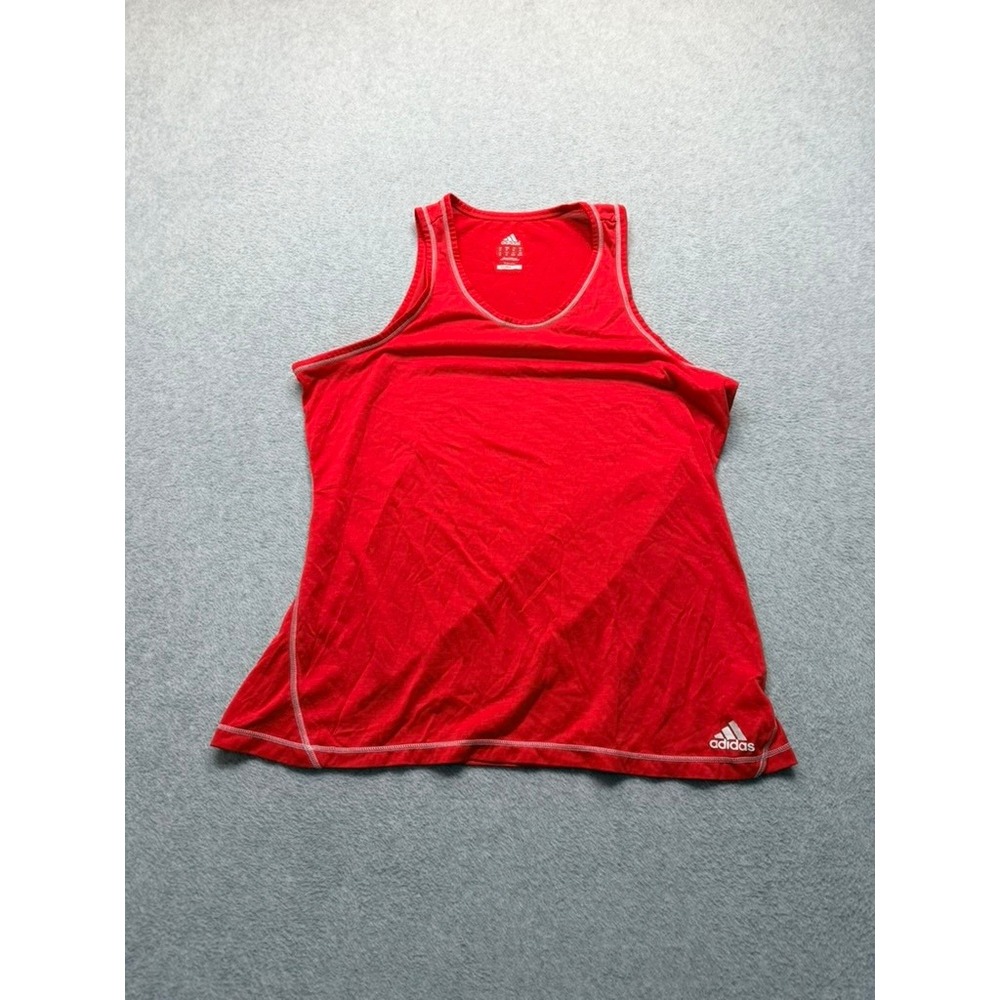 Adidas Womens Climalite Tank Top Red Sleeveless Athletic Shirt XL I-7-6(3609)